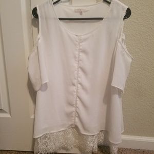 Adorable white with lace top